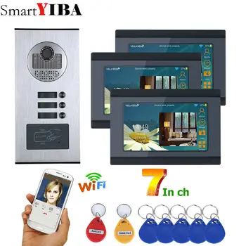 

SmartYIBA 7"Apartment Video Intercom Door Phone Video Record RFID Mobile APP Control Touch Monitor Interphone Door Access System