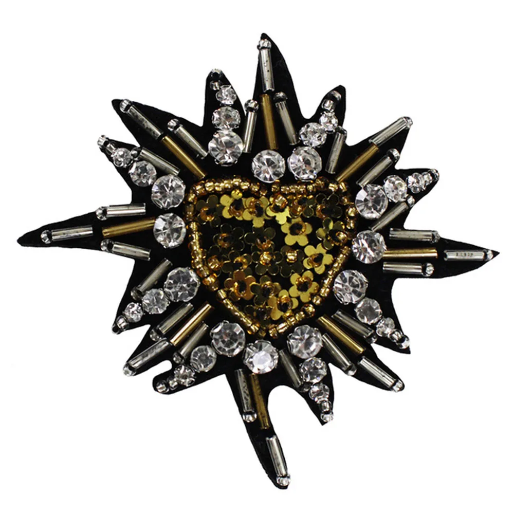 2pieces Craft Diamond Rhinestones Patches Applique Sew on Motif Crystal
