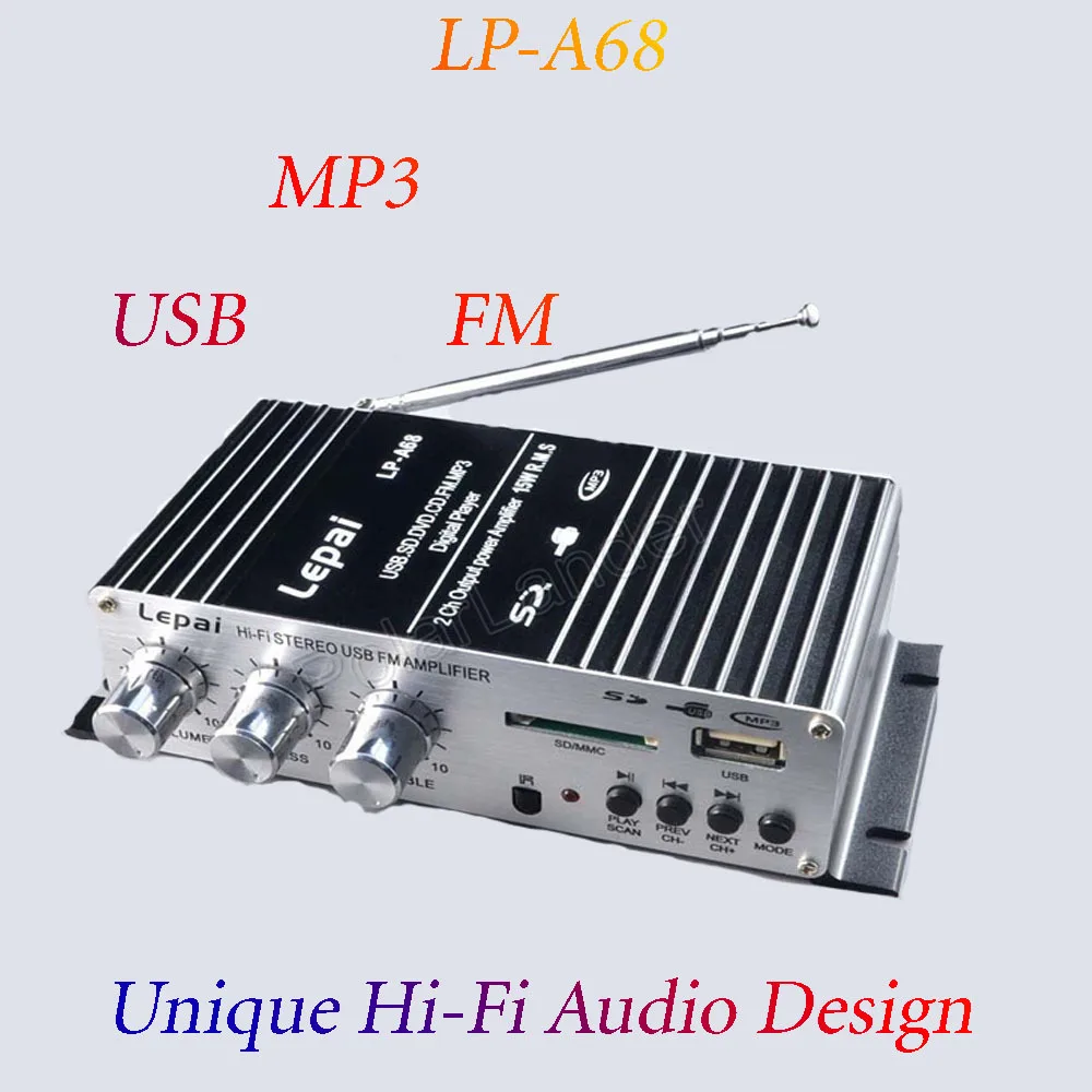 LP-A68 автомобильный усилитель 12 V HIFI USB SD fm-радио/MP3 плеер стерео аудио; цифровой усилитель Hi-Fi стерео аудио усилитель