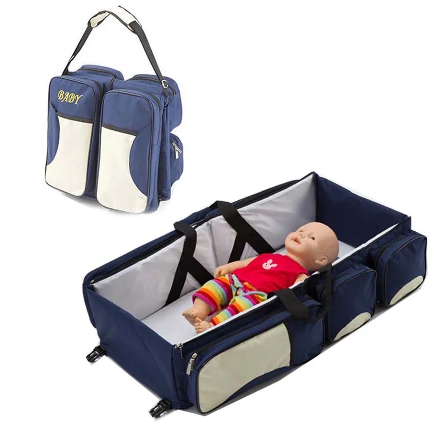 

Portable Baby Bed Crib Outdoor Folding Bed Travelling Baby Diaper Bag Infant Safety Bag Cradles Bed Baby Crib Safety Mommy Bag