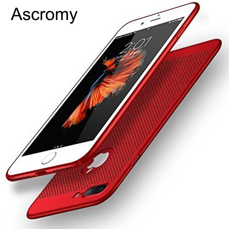 Ascromy For iPhone 7 Plus Case Breathe Heat Radiation Protective Matte Case Cover For iPhone X 8 6 6S 5 5S SE Phone Accessories (1)