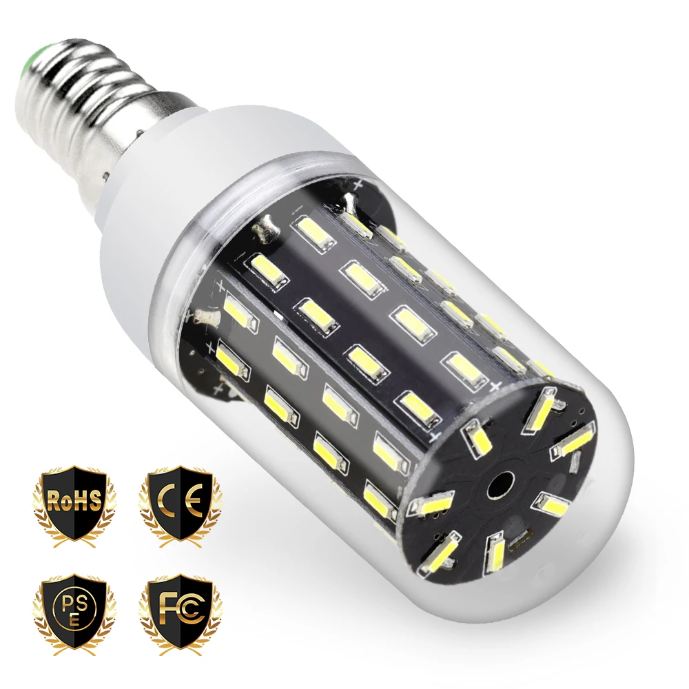 

LED Lamp E27 Smart IC 4014 SMD Corn Bulb 220V Lampada LED E14 Candle Light 38 55 78 88 140leds Home Decoration Ampoule AC85-265V