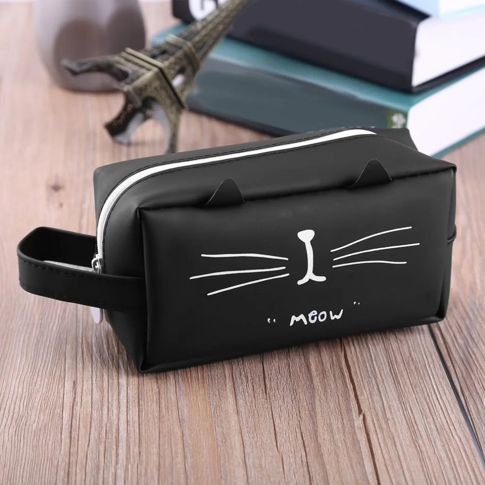 

Kawaii Pencil bag Cartoon Cat Gel Pencil Case Large Capacity pencil box School Stationery Pen Bag With Portable Carrying Handle