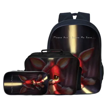 

Fashion Oxford 3pcs/set Cartoon FNAF Children School Bags Backpacks Five Night At Freddy Kids Baby Boys Schoolbag for Girls Gift