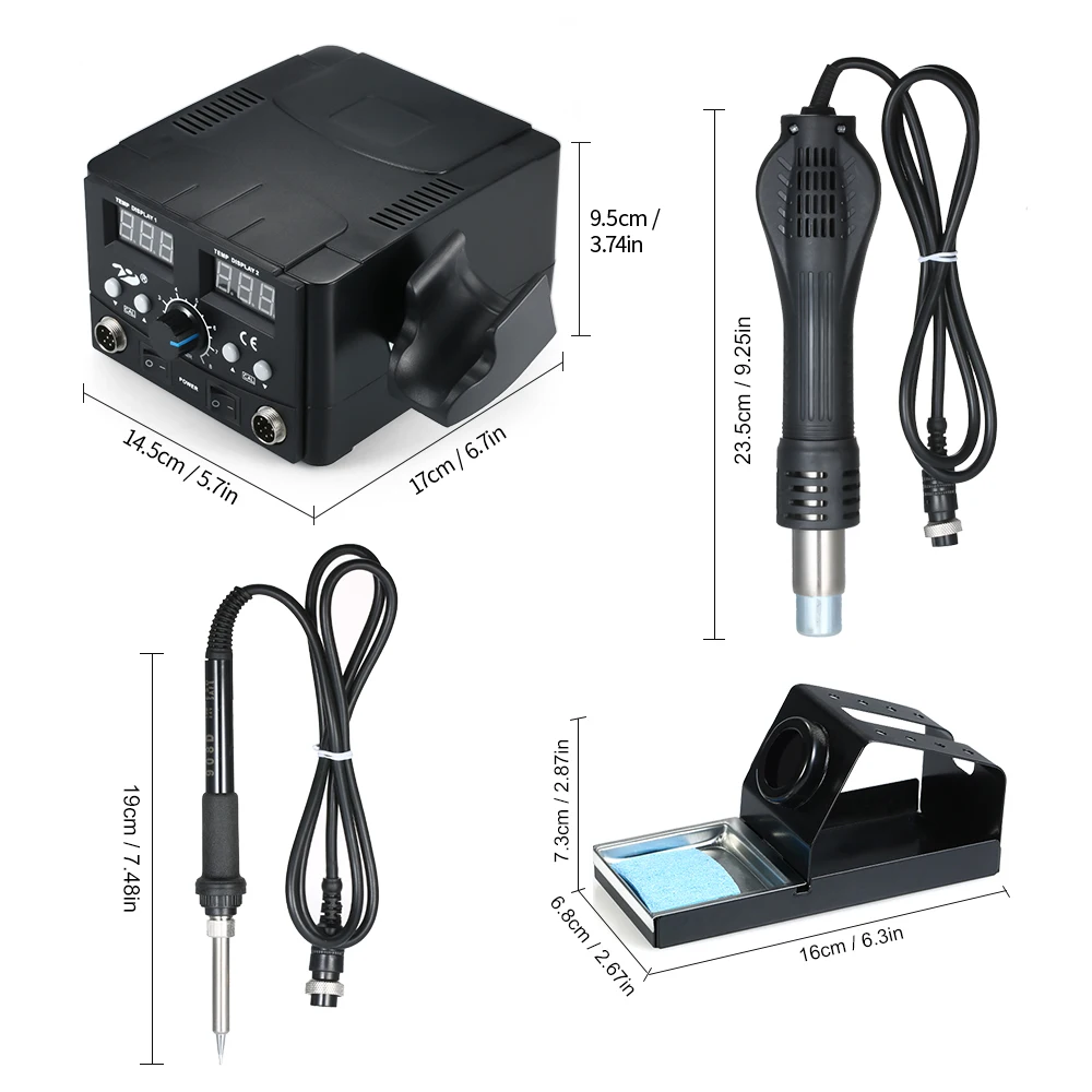 Hot Air Soldering Station Hot Air Gun Handle Hot Air Desoldering Gun Rework Solder Station Desoldering Tool