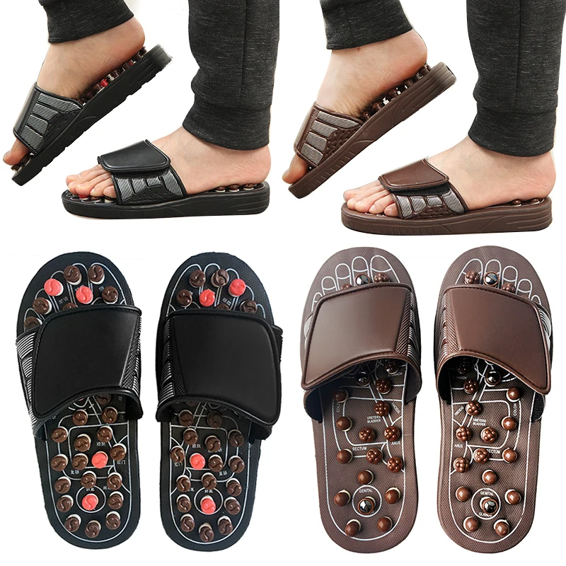 Magnetic Stone Foot Massage Slippers Acupuncture Therapy Massager Shoes For Acupoint Activating Reflexology Foot Care Sandal