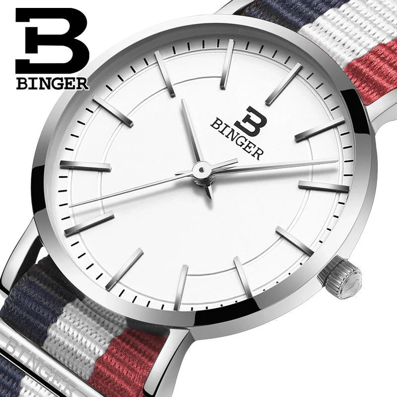 Switzerland BINGER women watches luxury brand ultrathin limited edition Waterproof lovers s quartz Wristwatches B 3050W