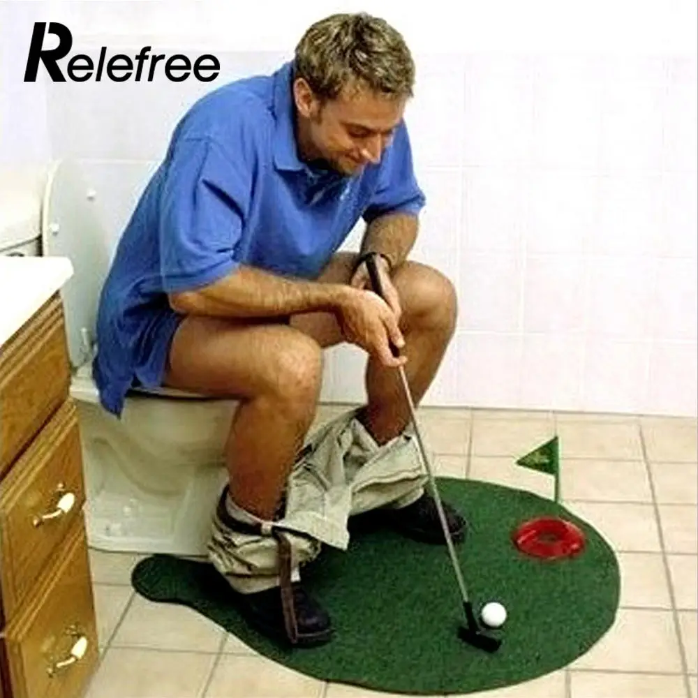 Зеленый игры в гольф Портативный Игрушки Прочный Для мужчин Для женщин туалет коврик подарок