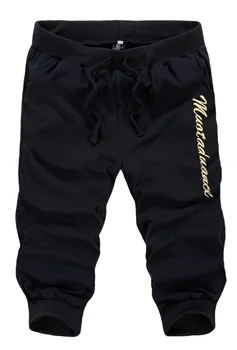 

summer men's pants crop jeans casual elasticity sports