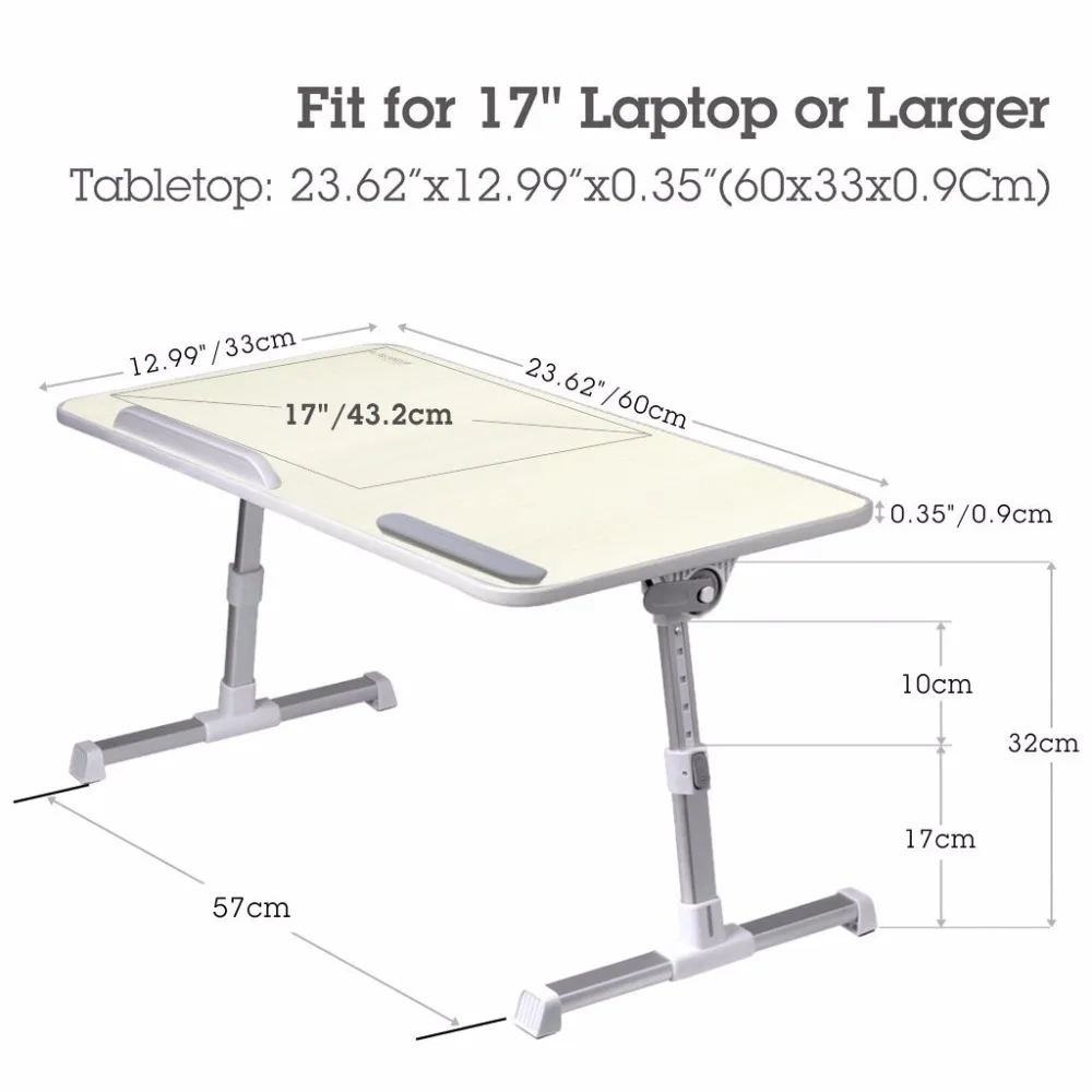Large Size Adjustable Laptop Bed Coach Table Portable Standing Desk Foldable Sofa Breakfast Tray Notebook Stand Reading Kid Desk