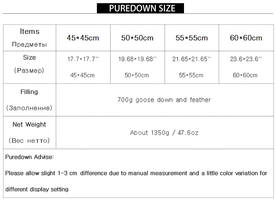 Puredown домашняя подушка для шеи с гусиным пухом и пером, белая квадратная подушка для сна из хлопка, Подушка для беременных