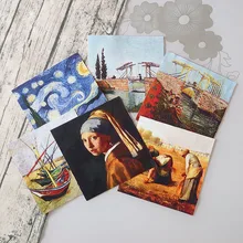 Van gogh pintura a óleo 18cm x 18cm algodão, tecidos de patchwork, costura, faça você mesmo, patchwork, mão, 1 peça sacos acolchoados bordados