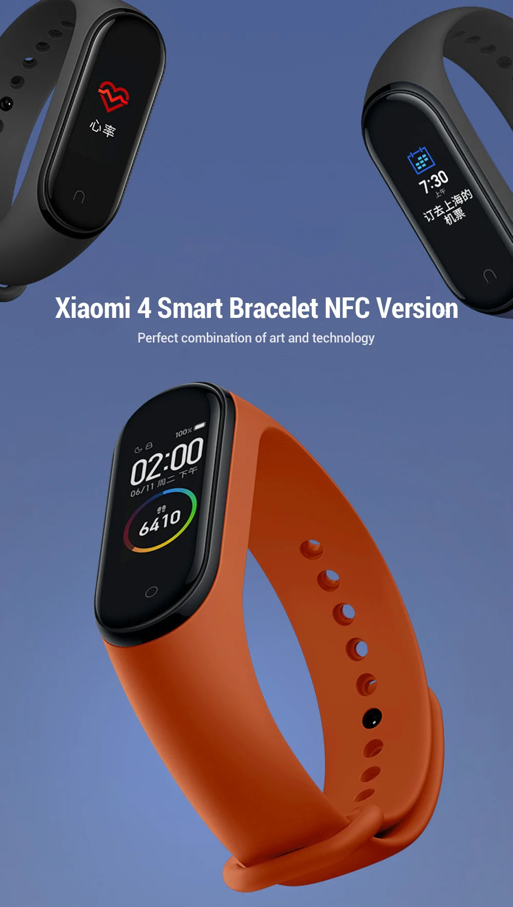 Xiaomi mi Band 4 NFC версия новейшая музыка Смарт mi band 4 браслет сердечного ритма фитнес 135 мАч 3 Цвета экран Bluetooth 5,0