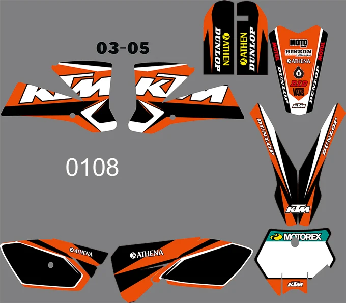 6 видов стилей графическая команда фоны наклейки для KTM SX 85 2003 2004 2005 - Цвет: 0108