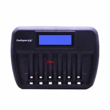 Doublepow Multifunctional Universal 6 Slots LCD AA AAA Rechargebale Battery Charger Automatic Intelligent Rapid Charger
