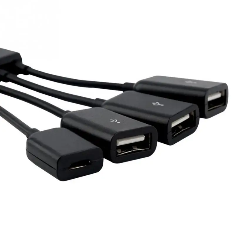 Высокое качество 4 Порты Мощность зарядки OTG кабель Разъем сплитер микро USB для