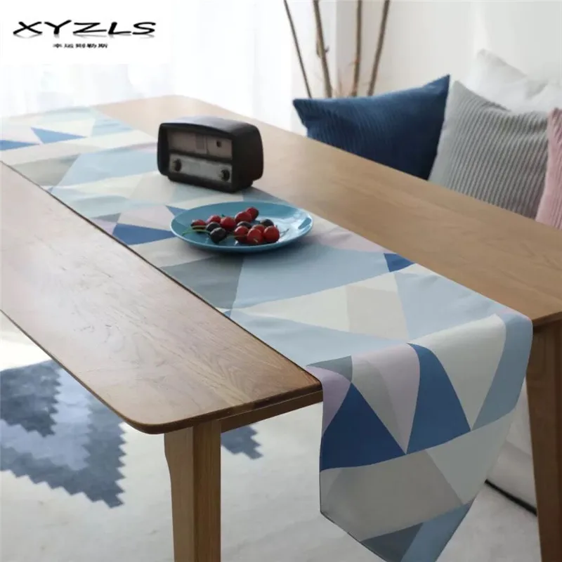 XYZLS 2018 Waterproof Table Runner Modern Geometric Pattern Table