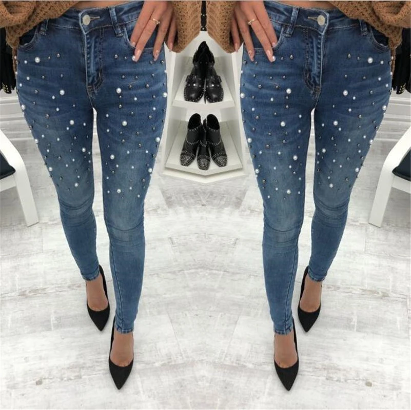 ladies pearl jeans