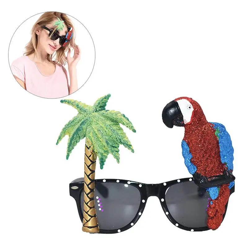 1pc Funny Durable Adorable Fashion Novelty Eyewear Hawaiian Tropical Sunglasses for Party Carnival