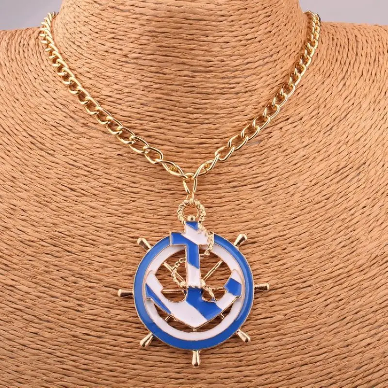 

2018 Pop Creative Original Anchor and Rudder Necklaces & Pendants Blue Cute Seaside Party Necklace Women Jewelry Girls Gift