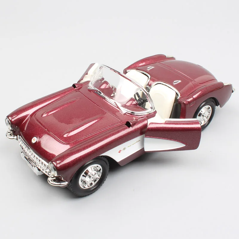 1/24 масштаб классический старый GM Chevrolet Corvette C1 Vette StingRay 1957 литые машины Модель thumbnails колеса для детских игрушек