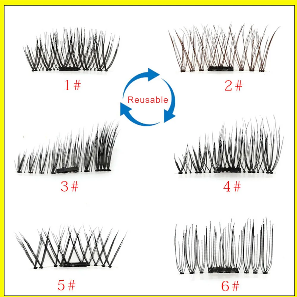 4 шт./пара Магнитная магнит ресницы макияж глаз корпус толщиной 3d норки Магнитная ресницы дропшиппинг магнит накладные ресницы