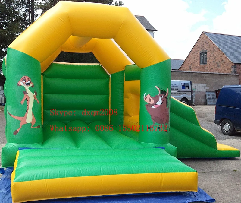 A frame PVC inflatable jumping bouncy slide combo indoor and outdoor playground bounce house castle for