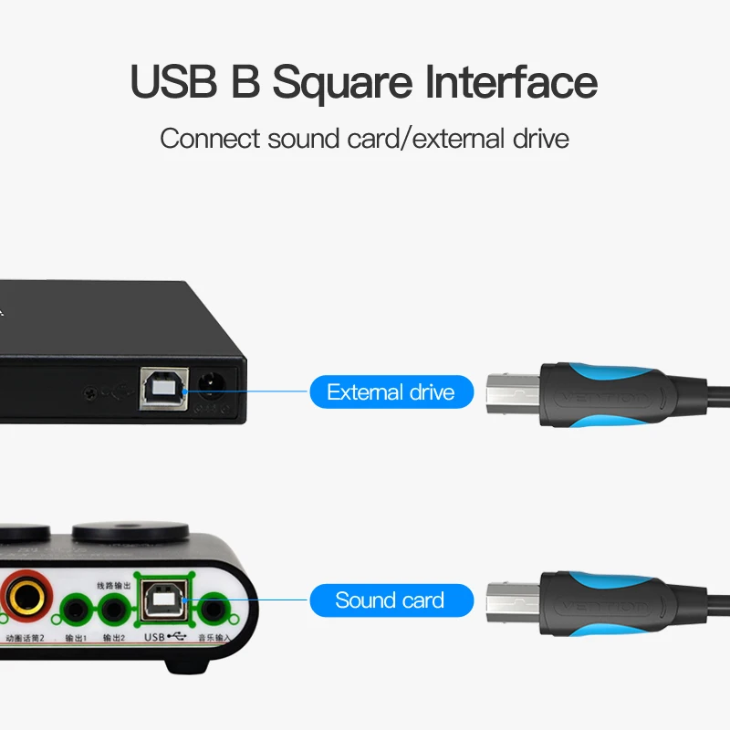 Vention USB 2,0 кабель для принтера типа A-B кабель для синхронизации данных кабель для передачи данных 1 м 1,5 м 2 м 3 м для камеры Epson hp USB