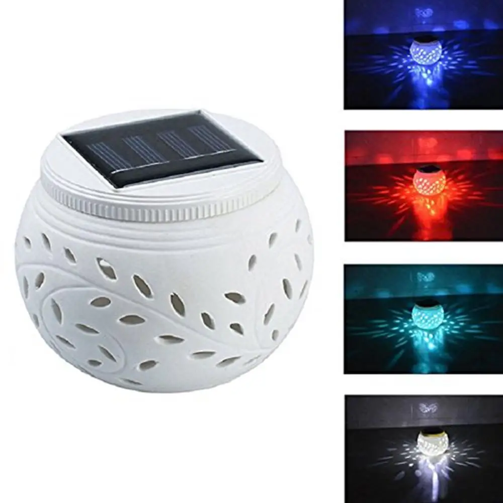 

Solar Powered Ceramics lights LED Solar Table Lamp Color Changing lamp For Outdoor Garden Decoration