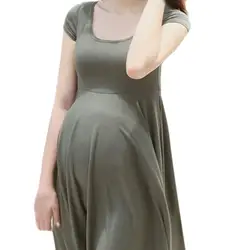 Для женщин беременных Платья для кормящих одноцветное Грудное вскармливание 2019 для беременных платье для беременных летнее платье Vestido