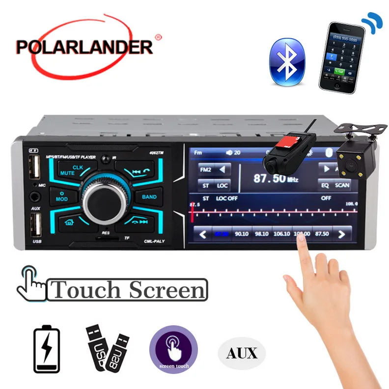 

1 din car radio touch screen Bluetooth reversing car MP4 support MP5, RM, RMVB 12 V in-dash 1 din car MP3 multimedia player