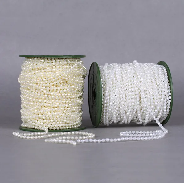 

40m/roll Wedding party flower tree 4mm pearl Crystal Beads Garland Curtain Decoration Crystal thread Beaded strand curtain