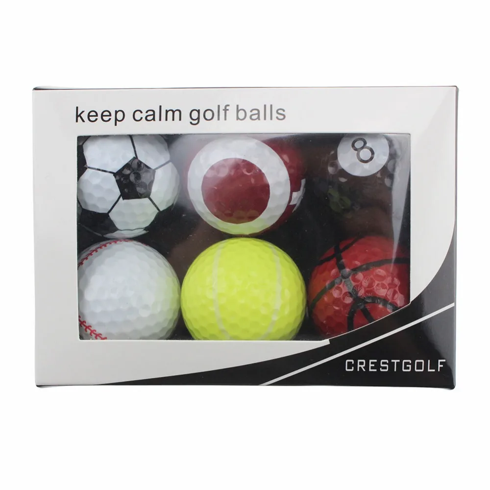 6pcs/pack Novelty Sports Practice Golf balls ballen Two Layer Golf