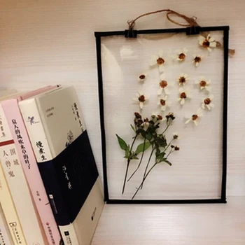 

2pcs Transparent Acrylic glass Sheet Plant specimen photo frame DIY Black Tape frame creative decorative frame Home decor