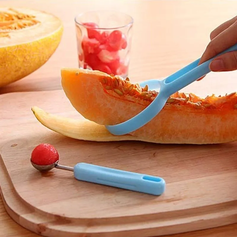 1 Set New Design Melon Spoon with Fruit Peeler Kitchen Fruit Gadget