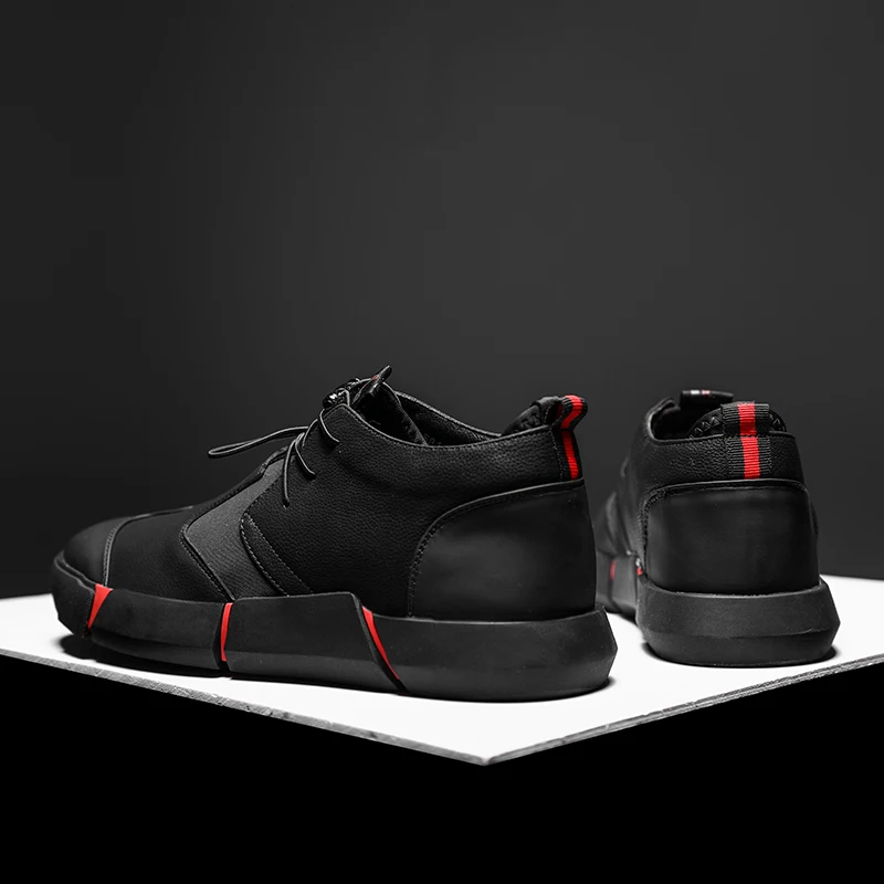 black De Daily Pu Youth Ronde 1112 Hh Hommes Chaussures 9 Chaud En Plat Avec Plus Tête Usure Velvet Black Noir Cuir Casual Maille Mode Respirant xqFw4nCB