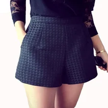 GAOKE 2017 New Fashion Joker dark Plaid font b shorts b font high waisted font b