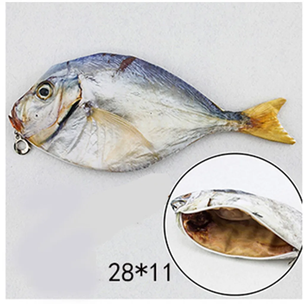 Забавный косметический чехол для макияжа на молнии в форме рыбы, унисекс, студенческий Модный чехол на молнии для макияжа в форме карпа, рыбы, пенал для карандашей, ручки, сумки# GEX