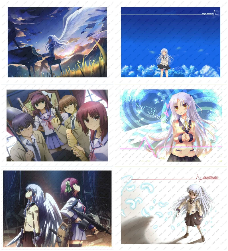 

Angel Beats! Nakamura Yuri Tachibana Kanade Otonashi Yuzuru White Kraft Poster Wall sticker Retro Poster Japanese Anime Poster