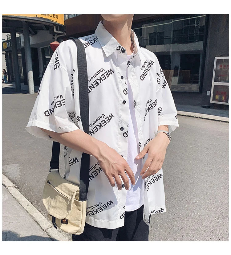Lappster человек в Корейском стиле; Модная белая рубашка летняя футболка с коротким рукавом кроя Винтаж Письмо Свободные уличная рубашки 5XL