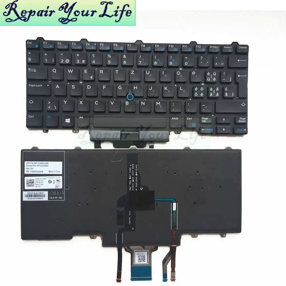 

Repair You Life laptop keyboard For DELL For Latitude E7450 E7470 SW Sweden layout with backlit original and new keyboard