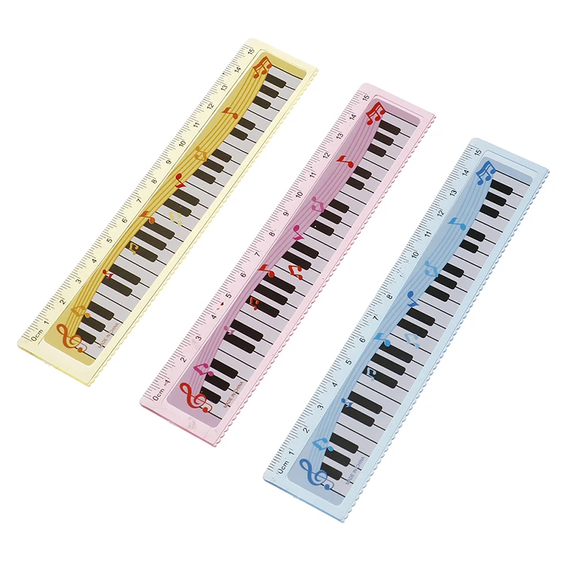 1pc Creative Cute Cartoon Piano Musical Note Ruler bookmarks School Student gift ruler color random 15cm | Канцтовары для офиса и