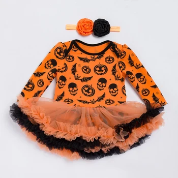 

YK&Loving Retail High Quality Newborn Clothing Long Sleeve Rompers Tutu Dress Girls Clothes Halloween Gift Infantile Costumes