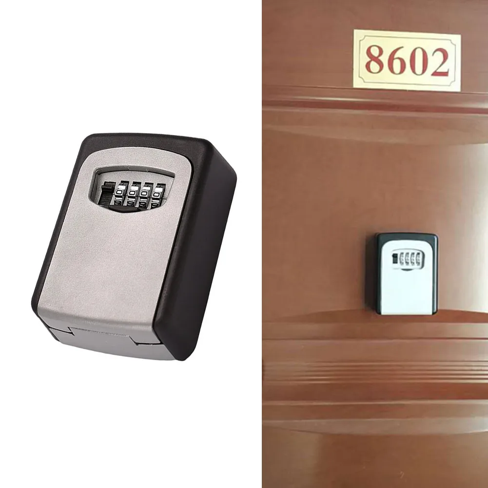 

Wall Mount Key Lock Box with Adhensive Tape 4-Digit Combination for Indoor Outdoor Holds 5 Keys AI88