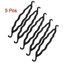 HTHL-SODIAL(R) 5 шт. черная пластиковая заколка для пучка волос бигуди Резиночки для волос 8,5"