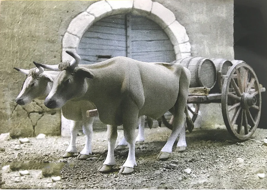 1/32 54mm two Cattle not have vehicle and Cask  toy Resin Model Miniature Kit unassembly Unpainted