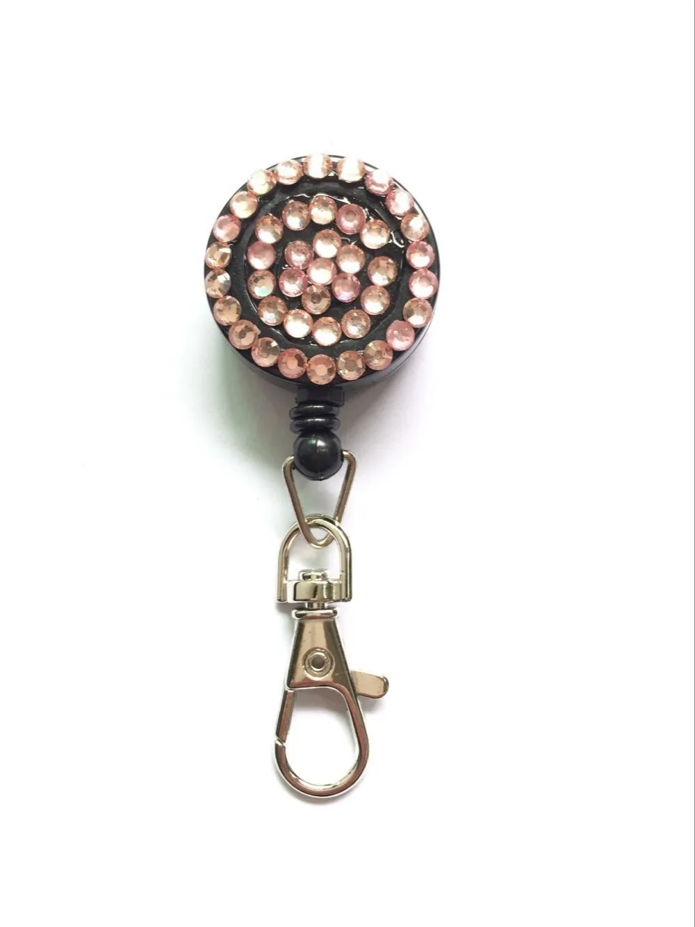 1pcs Pink Color Bling Crystal Rhinestone Key Holder Office Supplies ID