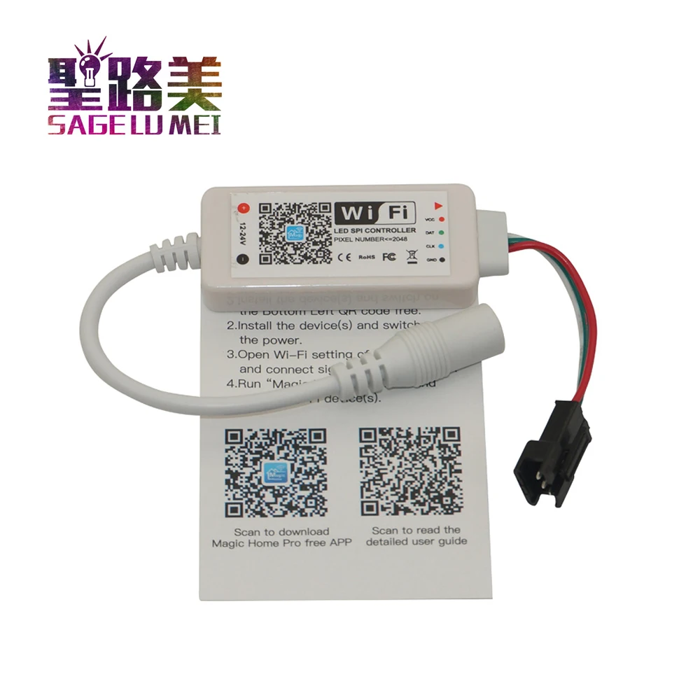 Бесплатная доставка DC12V 24V мини SPI WIFI контроллер magic home полноцветный светодиодный