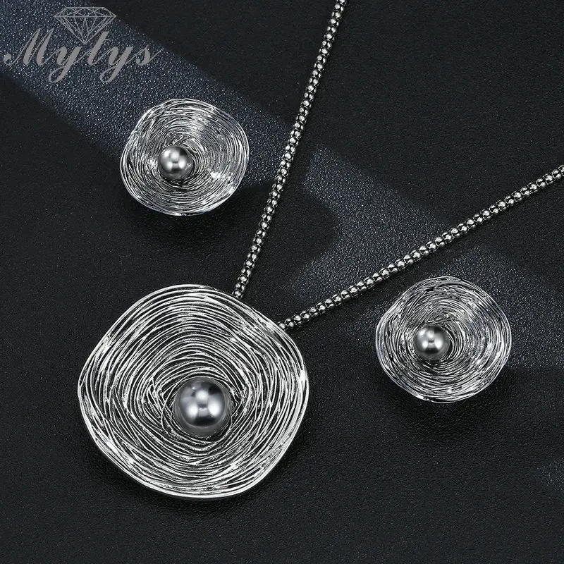 Mytys большой круглый кулон ожерелье черный жемчуг Винтаж Ретро стиль антикварное ожерелье массивные ювелирные изделия высокого качества CN364