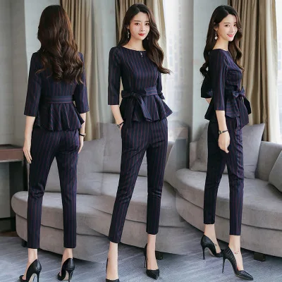 

Spring 2019 all-new women's fashion suit fashionable temperament and women's fall weight loss two-piece set